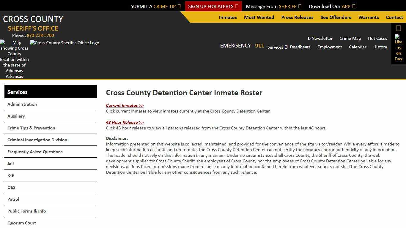 Roster Choose - Cross County Sheriff AR